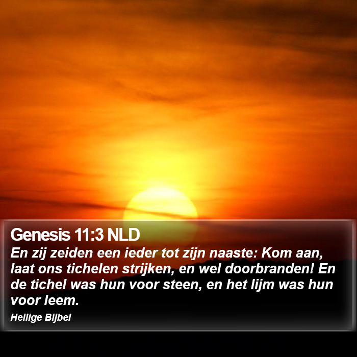 Genesis 11:3 NLD Bible Study