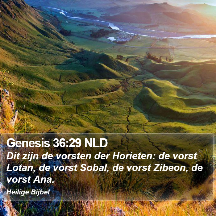 Genesis 36:29 NLD Bible Study