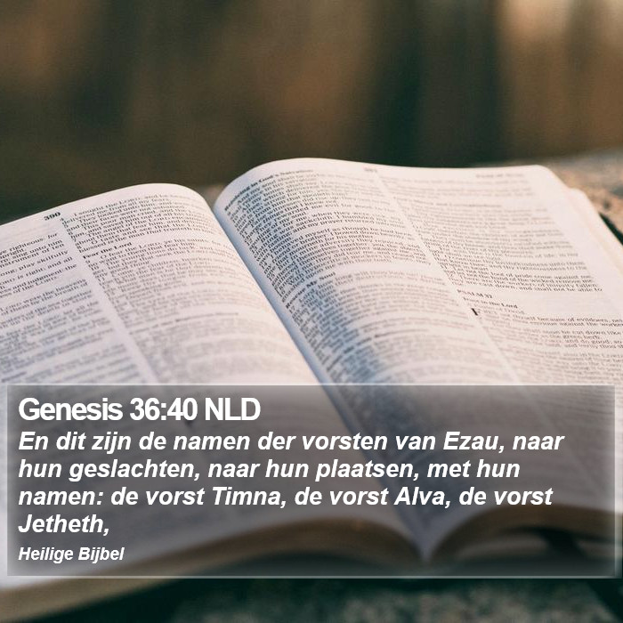 Genesis 36:40 NLD Bible Study