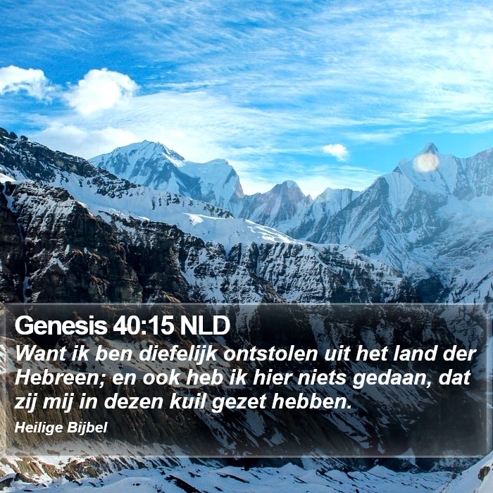 Genesis 40:15 NLD Bible Study