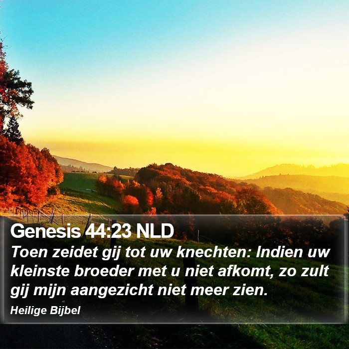 Genesis 44:23 NLD Bible Study