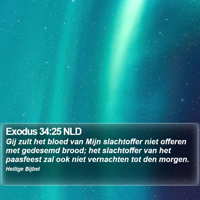 Exodus 34:25 NLD Bible Study