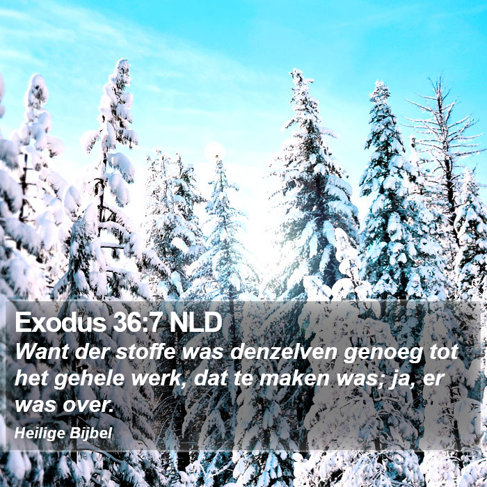 Exodus 36:7 NLD Bible Study