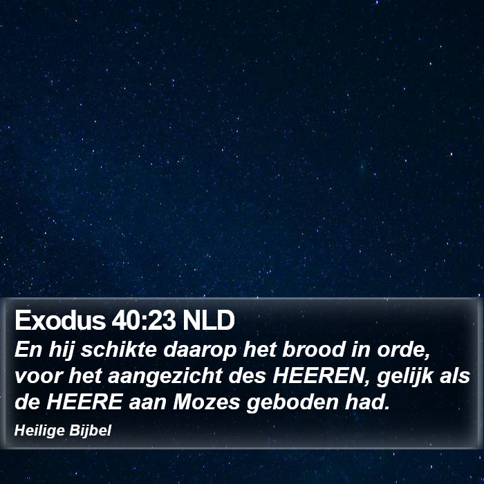 Exodus 40:23 NLD Bible Study