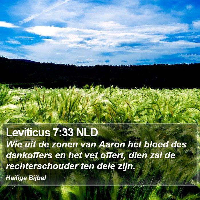 Leviticus 7:33 NLD Bible Study