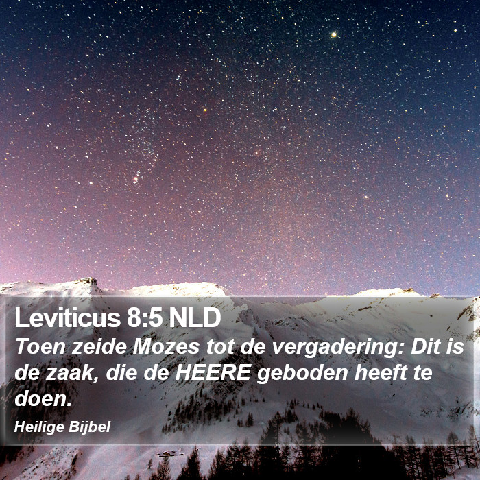 Leviticus 8:5 NLD Bible Study