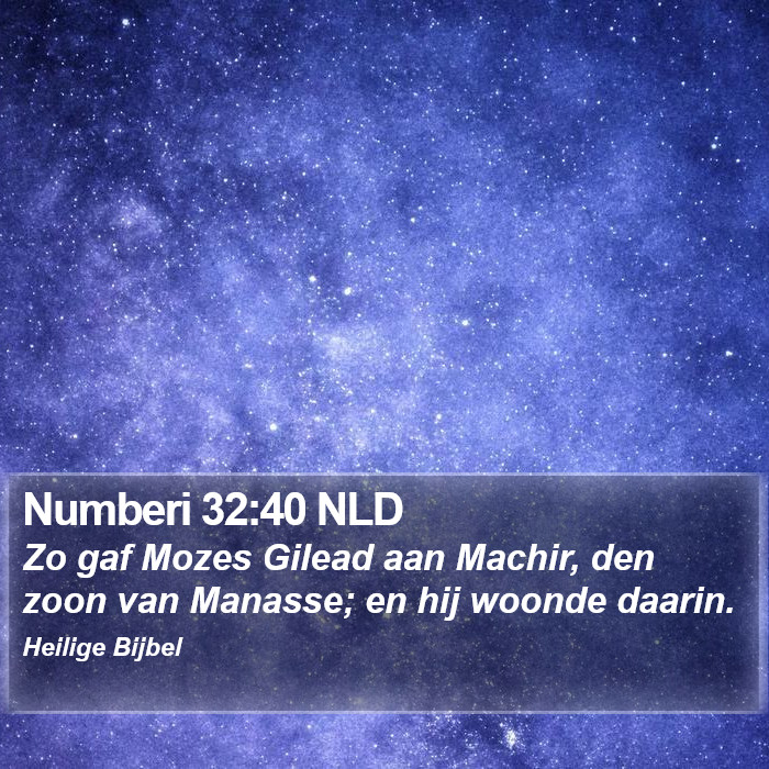 Numberi 32:40 NLD Bible Study