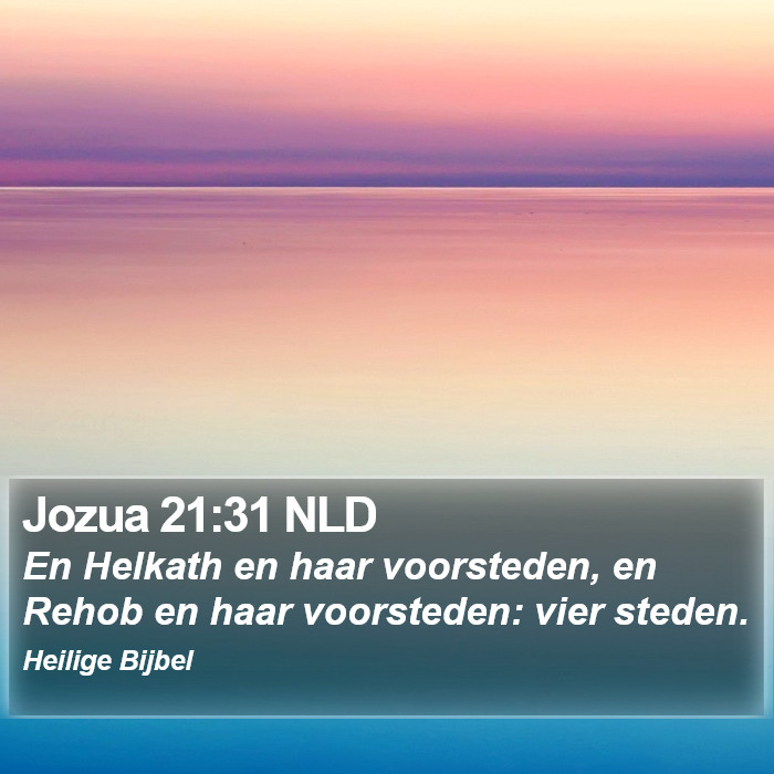 Jozua 21:31 NLD Bible Study