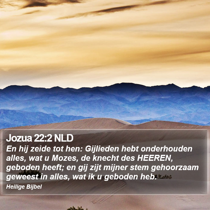 Jozua 22:2 NLD Bible Study