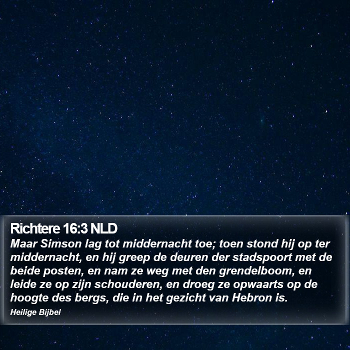 Richtere 16:3 NLD Bible Study