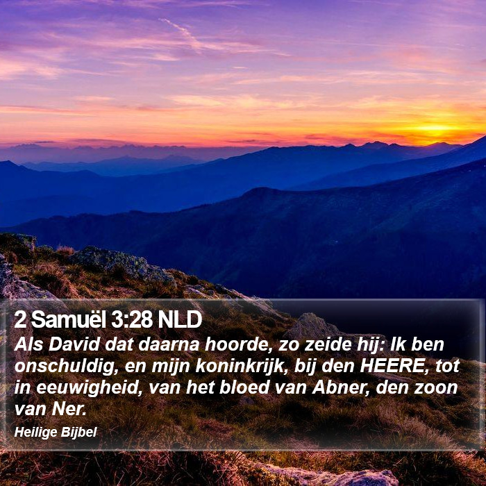 2 Samuël 3:28 NLD Bible Study