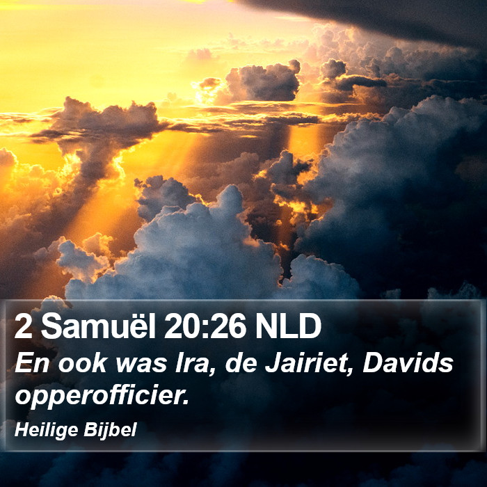 2 Samuël 20:26 NLD Bible Study