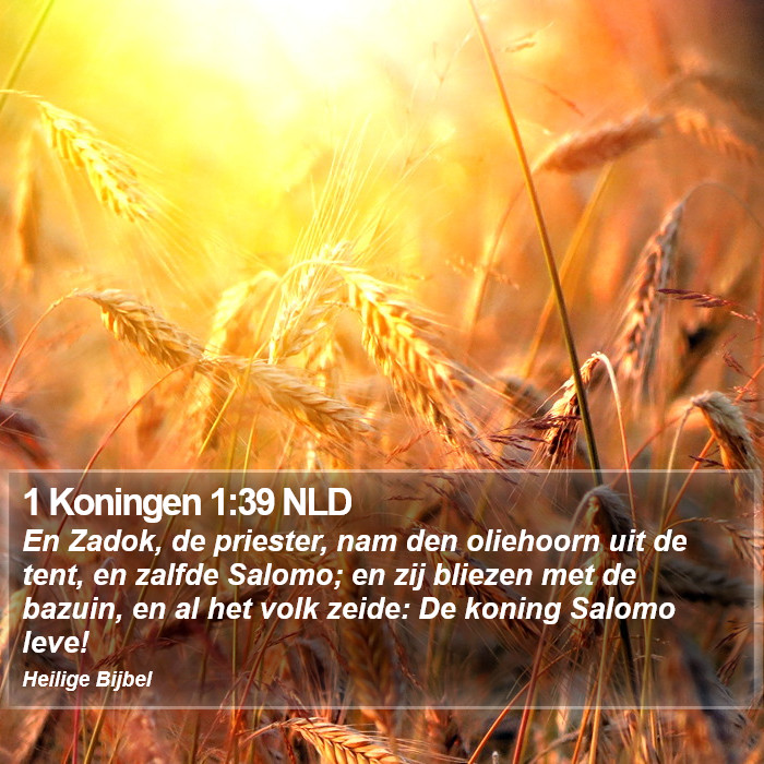 1 Koningen 1:39 NLD Bible Study