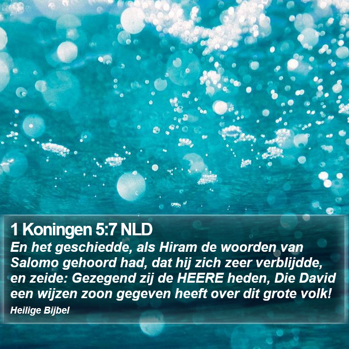1 Koningen 5:7 NLD Bible Study