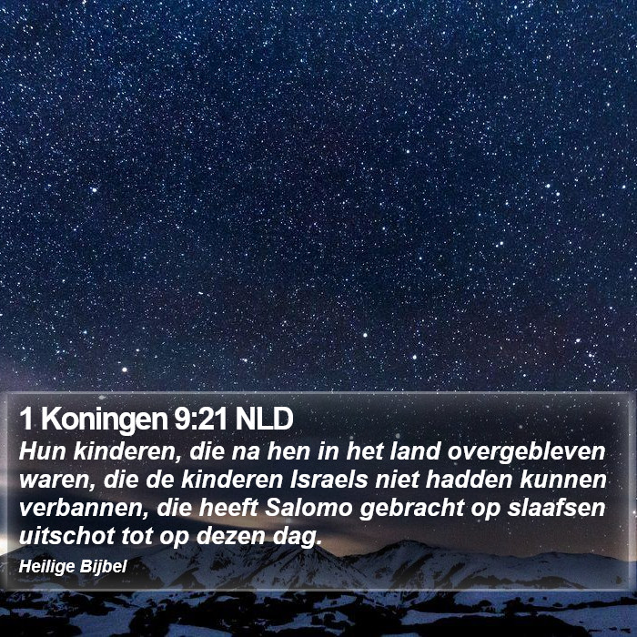 1 Koningen 9:21 NLD Bible Study