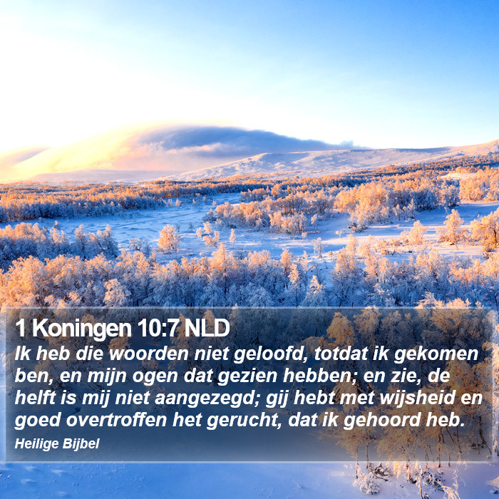 1 Koningen 10:7 NLD Bible Study