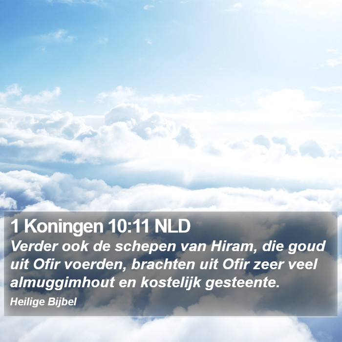 1 Koningen 10:11 NLD Bible Study