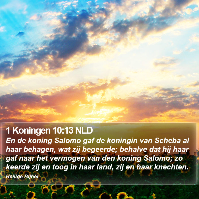 1 Koningen 10:13 NLD Bible Study