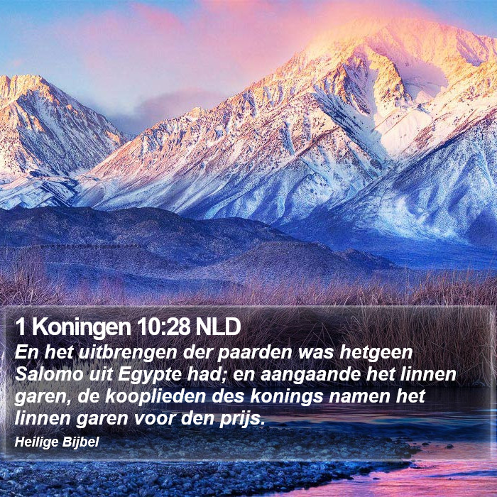 1 Koningen 10:28 NLD Bible Study