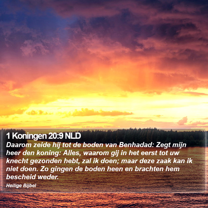 1 Koningen 20:9 NLD Bible Study