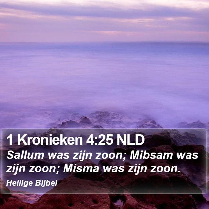 1 Kronieken 4:25 NLD Bible Study