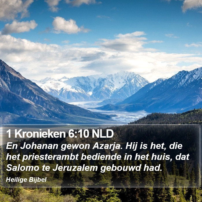 1 Kronieken 6:10 NLD Bible Study