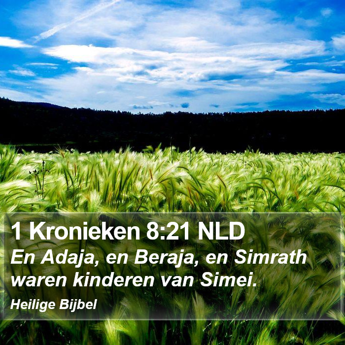 1 Kronieken 8:21 NLD Bible Study