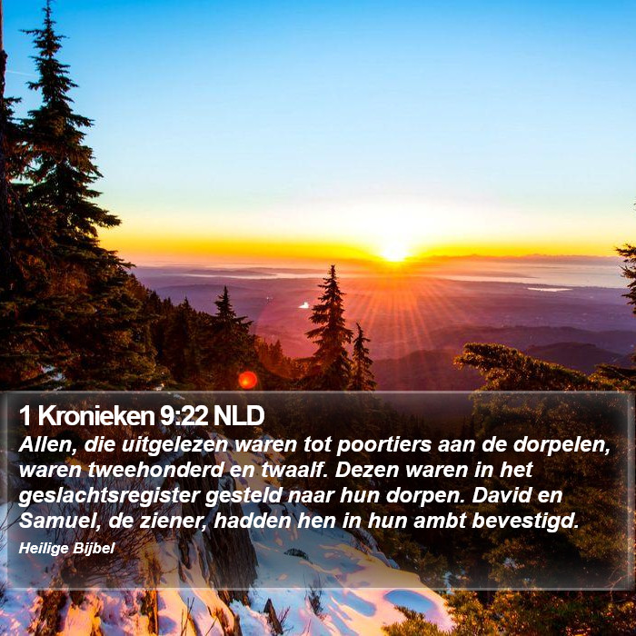 1 Kronieken 9:22 NLD Bible Study
