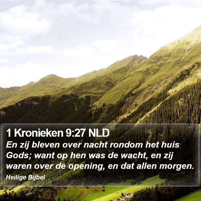 1 Kronieken 9:27 NLD Bible Study