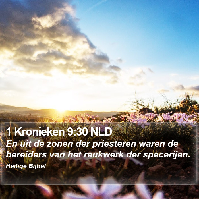 1 Kronieken 9:30 NLD Bible Study
