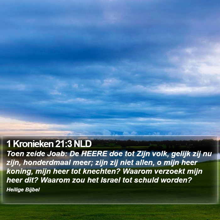 1 Kronieken 21:3 NLD Bible Study