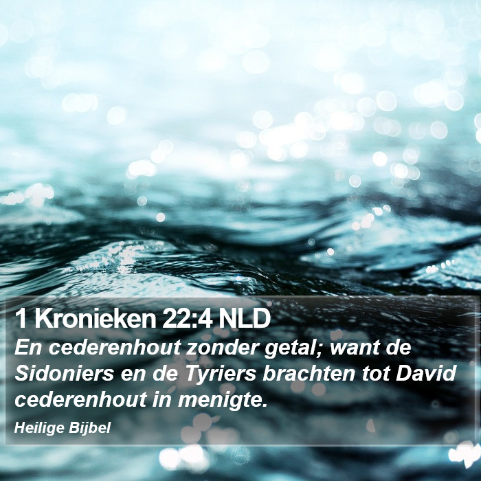 1 Kronieken 22:4 NLD Bible Study
