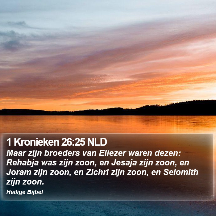1 Kronieken 26:25 NLD Bible Study