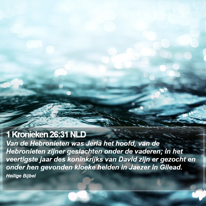 1 Kronieken 26:31 NLD Bible Study