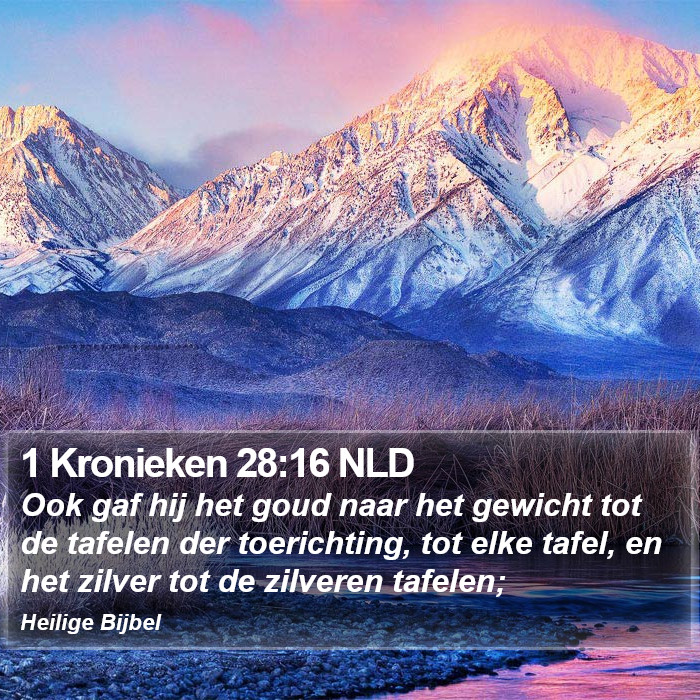 1 Kronieken 28:16 NLD Bible Study