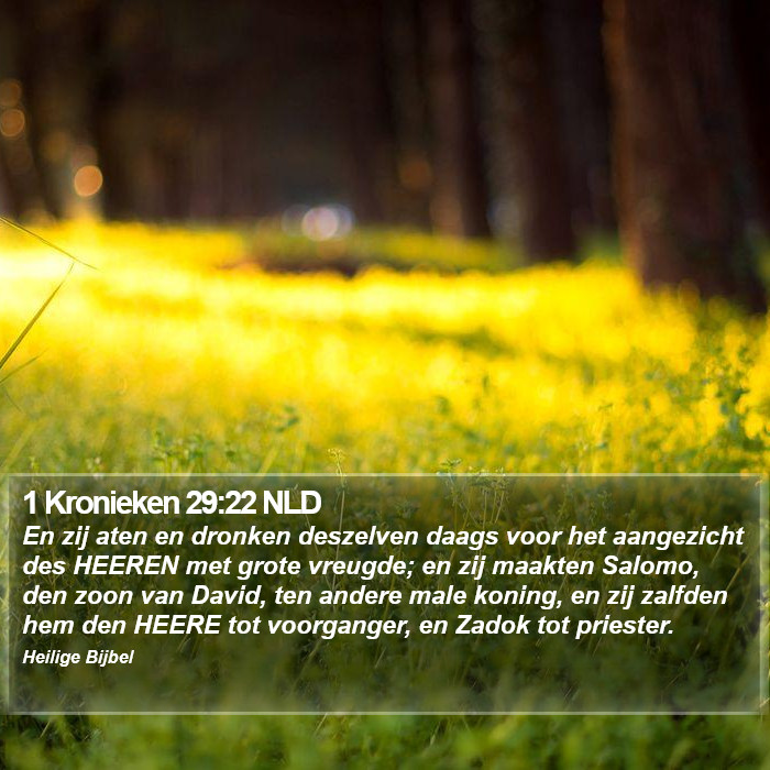 1 Kronieken 29:22 NLD Bible Study