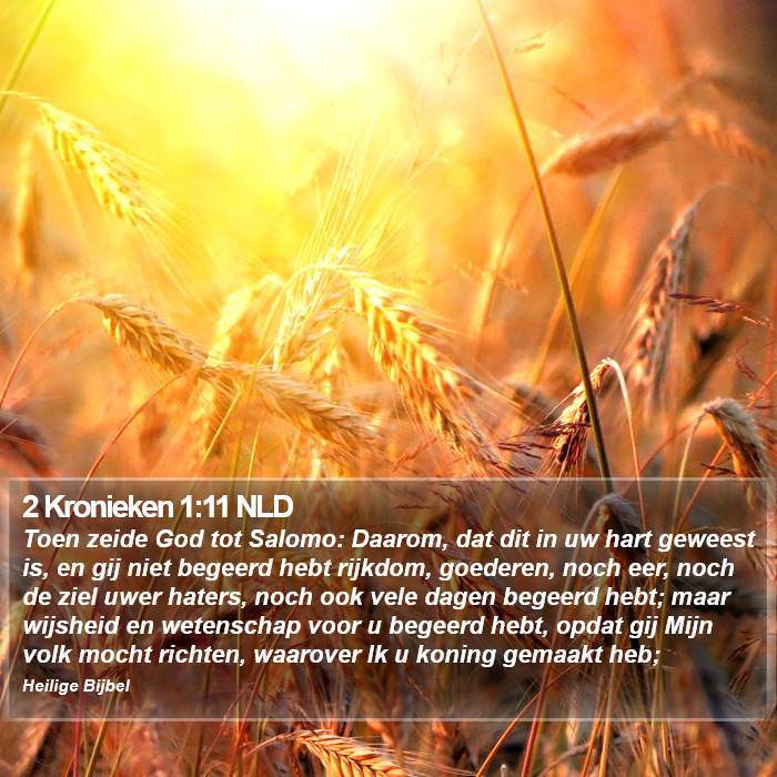 2 Kronieken 1:11 NLD Bible Study