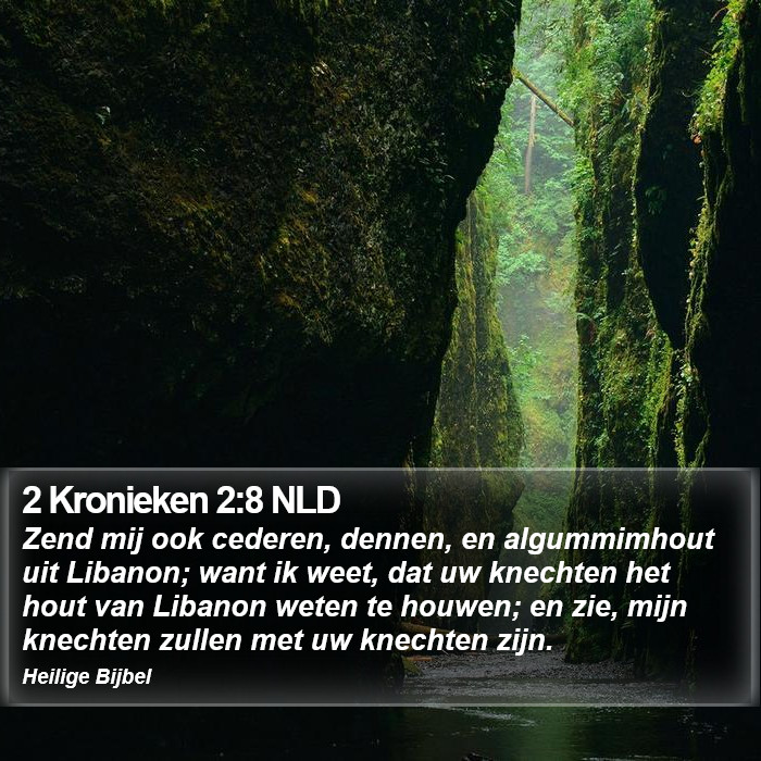 2 Kronieken 2:8 NLD Bible Study