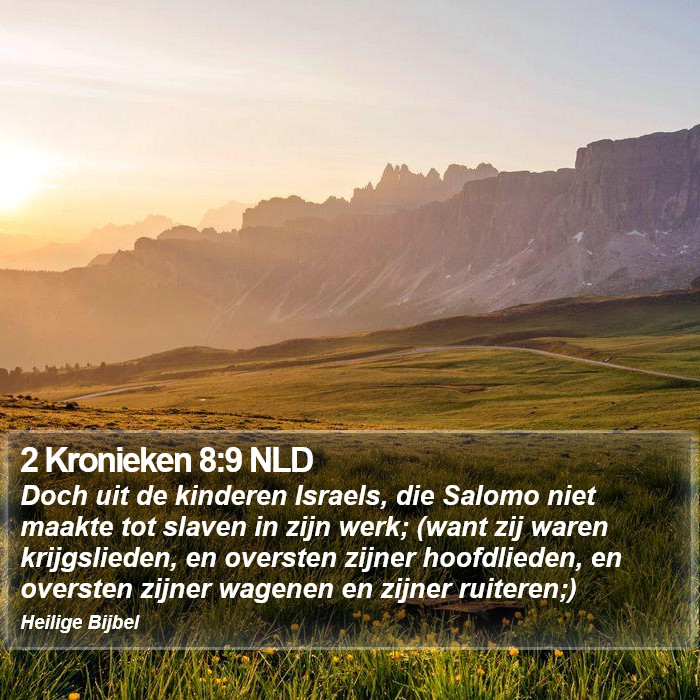 2 Kronieken 8:9 NLD Bible Study