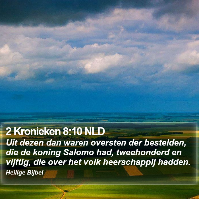 2 Kronieken 8:10 NLD Bible Study