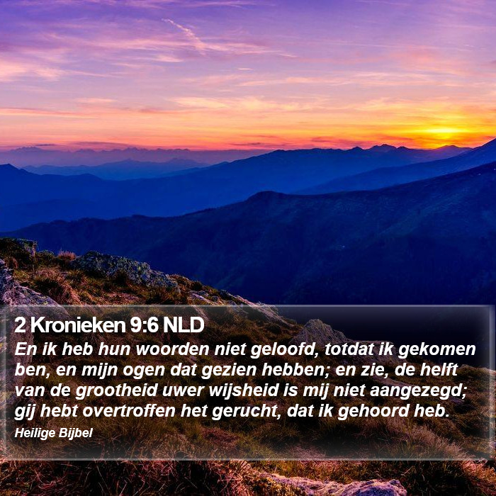 2 Kronieken 9:6 NLD Bible Study