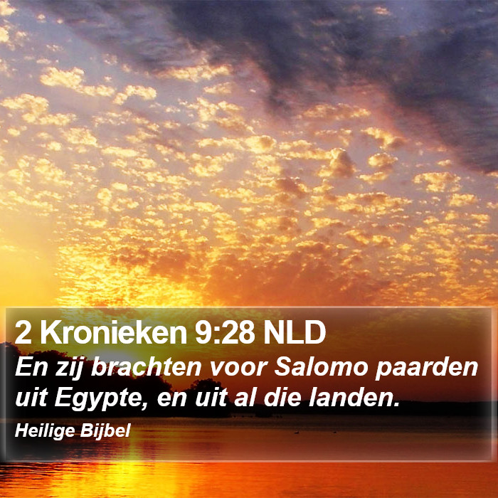 2 Kronieken 9:28 NLD Bible Study