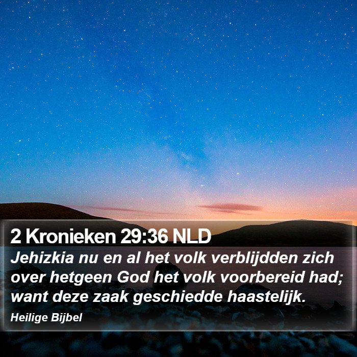 2 Kronieken 29:36 NLD Bible Study