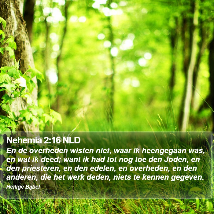 Nehemia 2:16 NLD Bible Study