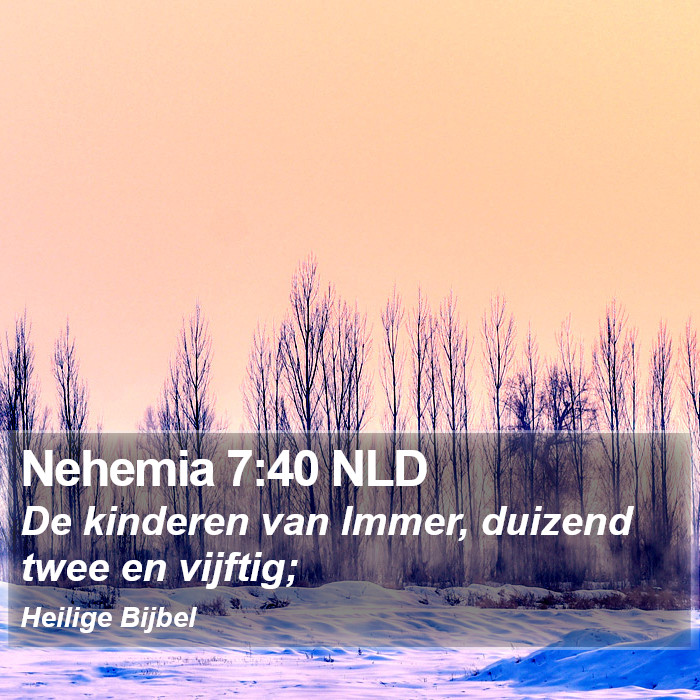 Nehemia 7:40 NLD Bible Study