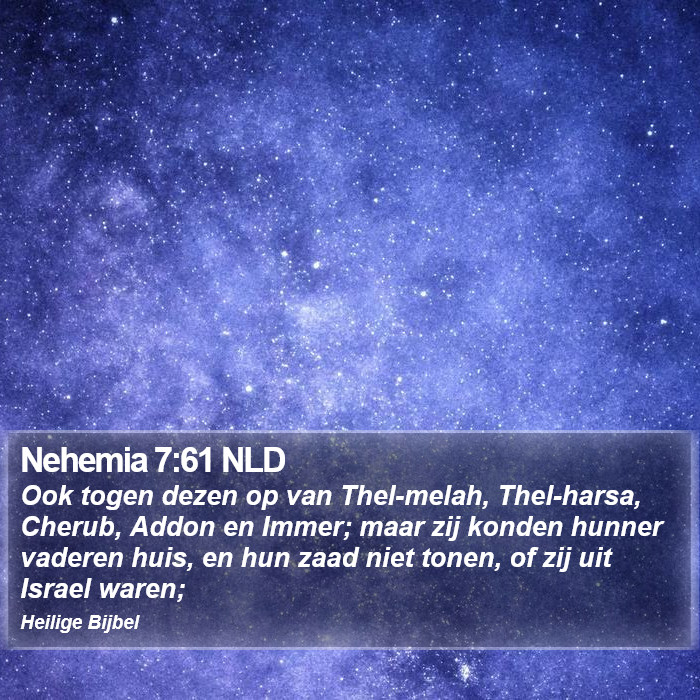 Nehemia 7:61 NLD Bible Study