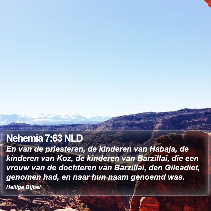 Nehemia 7:63 NLD Bible Study
