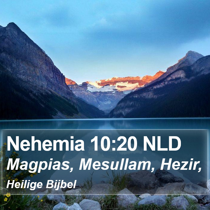 Nehemia 10:20 NLD Bible Study