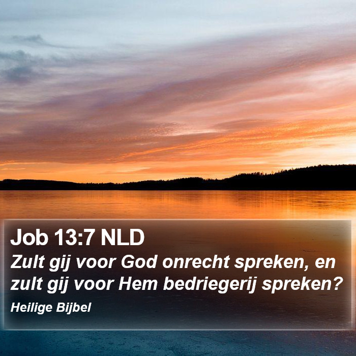 Job 13:7 NLD Bible Study