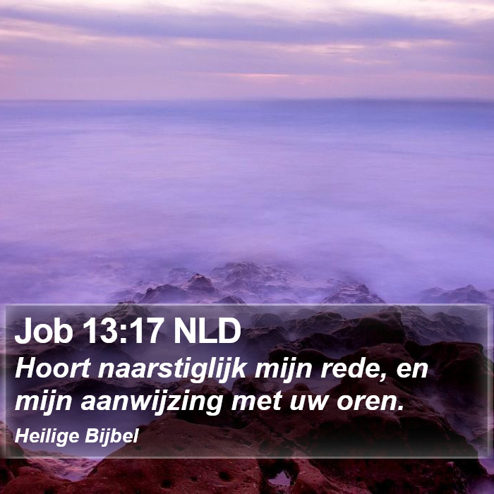 Job 13:17 NLD Bible Study